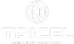 Un logo "Tricel" avec un design en relief et un fond blanc.