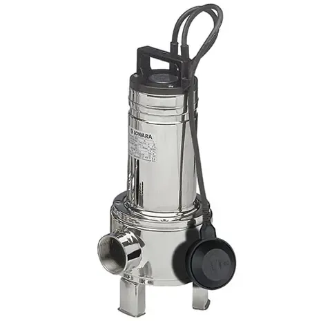 Une pompe immergée en acier inoxydable avec un câble électrique.